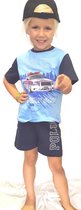 Fun2wear - baby - kinder - tiener - Politie / Police - shortama / pyjama - blauw - maat 122/128