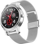 Belesy® SMART - Smartwatch Dames - Smartwatch Heren - Horloge - Bluetooth Bellen - Stappenteller - 1.3 inch - Kleurenscherm - Full Touch - Zilver - Staal - Moederdag