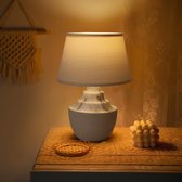 Aigostar Tafellamp - Bruin - Keramiek - Lamp met kap - H29cm