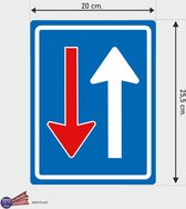 Voorrang Op Tegemoetkomend Verkeer verkeersbord sticker (L)