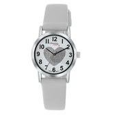 Little Miss Lovely ML13536-111 - Horloge - Leer - Wit - Ø 25 mm