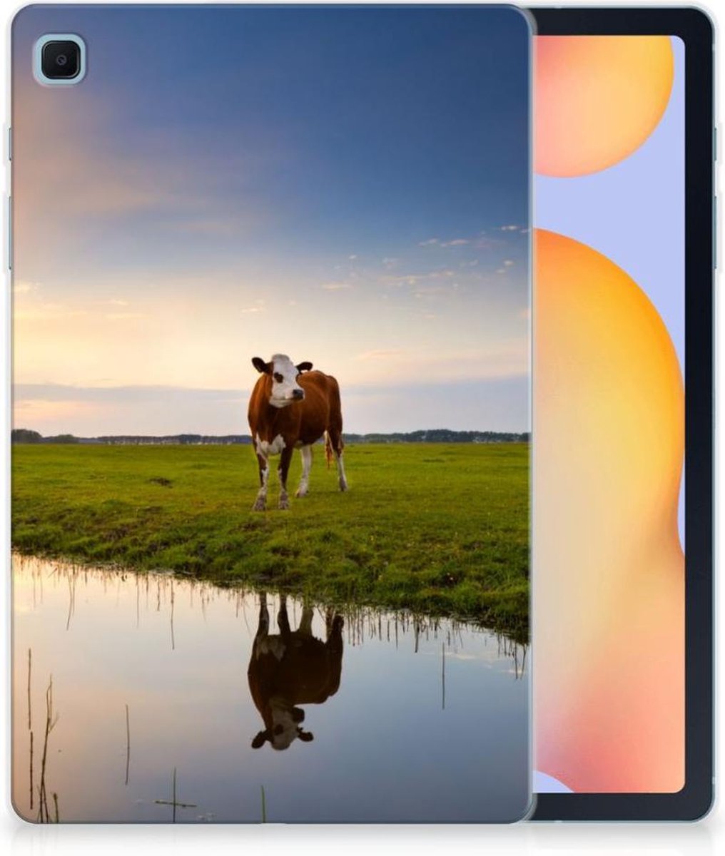 Tablet Backcover Samsung Galaxy Tab S6 Lite | Tab S6 Lite 2022 Cover met Foto Super als Cadeau voor Oma Koe met doorzichte zijkanten