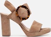 Linea Zeta Sandalen met hak taupe - Maat 40