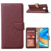 Xssive Hoesje voor Xiaomi Redmi Note 9 Pro - Book Case - Bruin