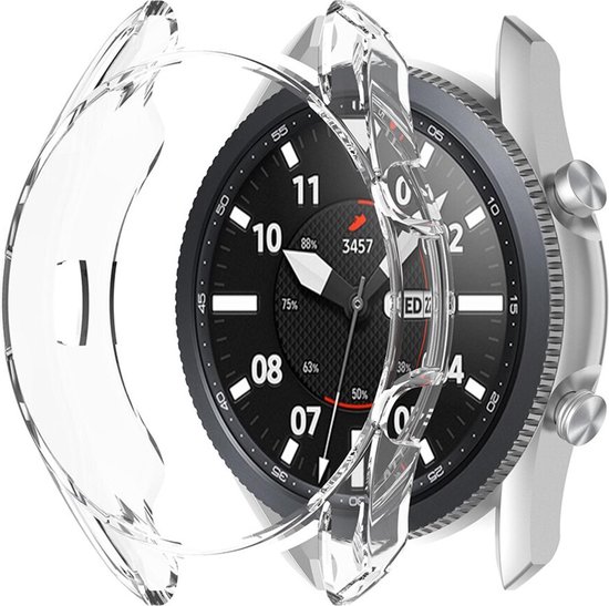 Screenprotector + Hoesje geschikt voor Samsung Watch 3 45mm - Volledige 360 Graden Bescherming