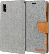 Apple iPhone XR Denim Bookcase - Grijs - Spijkerstof - Portemonnee hoesje