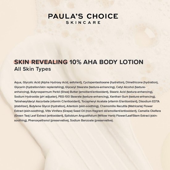 Paula's Choice 10% AHA Bodylotion - Exfoliant lichaam met Glycolzuur - Alle Huidtypen - 210 ml - Paula's Choice