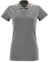 SOLS Dames/dames Paname Heather Piqu Polo Shirt (Heide Zwart)