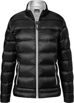 James and Nicholson Dames/dames Quilted Down Jacket (Zwart/Zilver)