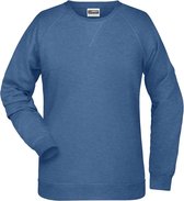 James and Nicholson Dames/dames Raglan Sweatshirt met lange mouwen (Licht Denimmelange)