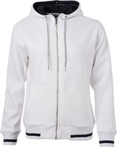 James and Nicholson Dames/dames Club Sweat Jacket (Wit/Zwaar)