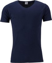 James and Nicholson Heren Slim Fit V Hals T-Shirt (Marine)