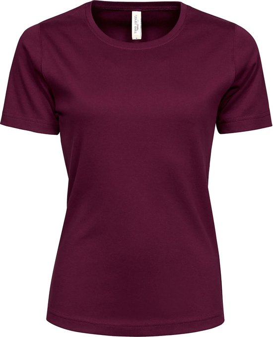 Tee Jays Dames/dames Interlock T-Shirt met korte mouwen (Wijn)