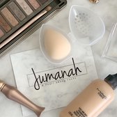 Jumanah® 2 in 1 Beauty Blender - Makeup Spons -Makeup Blender- Bescherm doosje - Latex vrij -  Nude