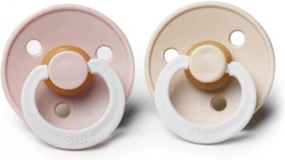 Bibs fopspeen 0-6 maanden set 2 stuks Glow in the dark Blush & Vanilla Maat 1
