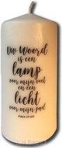 Kaars Uw woord is een lamp voor mijn  voet