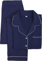 La-V pyjamaset voor Meisjes  met klassieke kraag  Donkerblauw 170-176