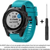 Cyaan / Blauw / Groen Siliconen Bandje voor Garmin Fenix 5 (& 5 Plus & Sapphire) / Garmin Forerunner 935/945 / Garmin Quatix 5 (&5 Sapphire) / Fenix 6 (&6 Plus)/ Approach S60 & S62