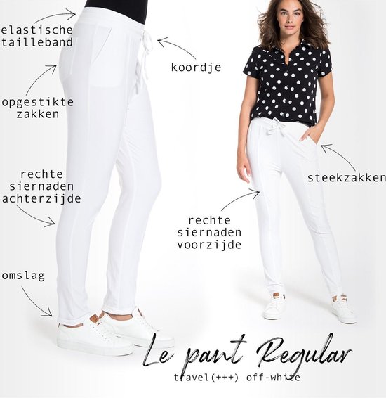 Inloggegevens marketing Wafel Witte Broek/Pantalon van Je m'appelle - Dames - Travelstof - Maat M - 2  maten beschikbaar | bol.com