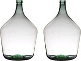 2x stuks transparante luxe grote stijlvolle flessen vaas/vazen van glas 46 x 29 cm - Bloemen/takken vaas voor binnen gebruik
