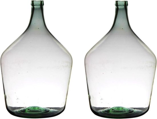 2x grand vase / vases en verre élégant de luxe transparent 46 x 29 cm - vase à Fleurs/ branche pour usage intérieur