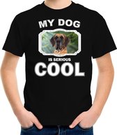 Deense dog honden t-shirt my dog is serious cool zwart - kinderen - Deense dogs liefhebber cadeau shirt XS (110-116)