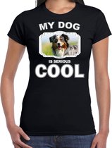 Australische herder honden t-shirt my dog is serious cool zwart - dames - Australische herders liefhebber cadeau shirt L