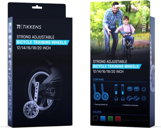 TIKKENS® Zijwieltjes - 12-20 Inch - LED lichtjes - Zijwieltjes voor Kinderfiets - Zwart - 12 inch/14 inch/16 inch/18 inch/20 inch - Zijwielen - Kinderfietsaccessoires van Merkloos — afbeelding 5