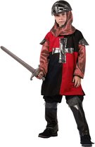 ridderkostuum zwart rood maat 140/152