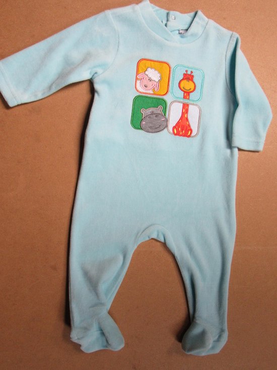 wiplala pyjama velour bleek blauw giraf , 9 maand 74