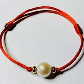 Bracelet cordon en satin avec perle et perles 14 carats