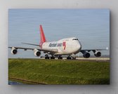 - Schilderij - Martinair Boeing Taxiënd Inclusief Ophangplaatjes Luchtvaart Muurdecoratie - Multicolor - 80 X 60 Cm