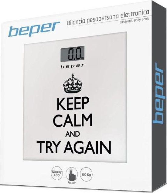 Beper 40.821 - Digitale Personenweegschaal - "Keep Calm" opdruk