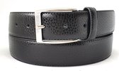 Fana Belts nette riem zwart - maat 110 cm - pantalon riem - broekriem - zilveren gesp