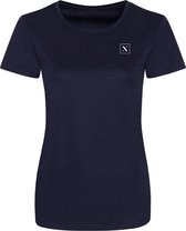 LXURY Dames Smooth Sportshirt maat S - Trainingshirt - Donker Blauw - Sportkleding