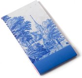 Notitieboekje A7, flip over met ruitjes, Delfts blauw landschap, , Frytom