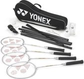 Yonex Badmintonset 4 Spelers Staal/nylon Zwart 15-delig