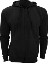 SOLS Heren Zeven Volle Zip Hooded Sweatshirt / Hoodie (Zwart)