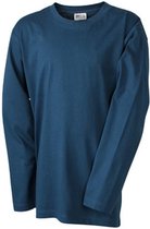 James and Nicholson Kinderen/Kinderen T-Shirt met middellange mouwen en lange mouwen (Benzineblauw)