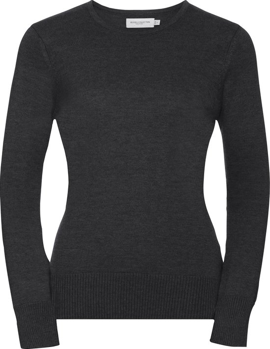 Sweatshirt tricoté à encolure ras du cou pour femmes Russell Collection (Charbon de bois chiné)