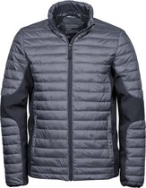 Teejays Heren Gevoerde Volledige Zip Crossover Jacket (Ruimte Grijs/Zwart)