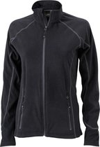 James and Nicholson Dames/dames structuur fleece jack (Zwart/Koolstof)