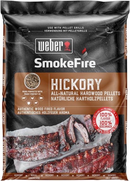 verhaal aanvaarden sarcoom Weber Wood Pellets Hickory - SmokeFire Hardhout pallets 9KG | bol.com