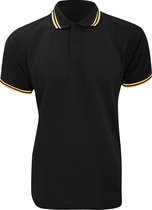 Kustom Kit Heren getipt Piqué Poloshirt met korte mouwen (Zwart/Zonnegeel)