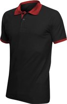 SOLS Prins Unisex Contrast Pique Korte Mouw Katoenen Poloshirt (Zwart/Rood)