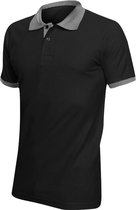 SOLS Prins Unisex Contrast Pique Korte Mouw Katoenen Poloshirt (Zwart/lichtgrijs)