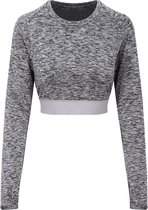 AWDis Gewoon Cool Womens/Ladies Girlie Crop Top met lange mouwen (Grijze Melange)