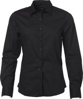 James and Nicholson Dames/dames Poplin-shirt met lange mouwen (Zwart)