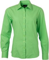 James and Nicholson Dames/dames Poplin-shirt met lange mouwen (Kalk groen)