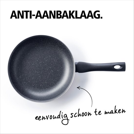 BRABANTIA LIVING - Ø 28 cm - antiaanbak - inductie - zwart | bol.com